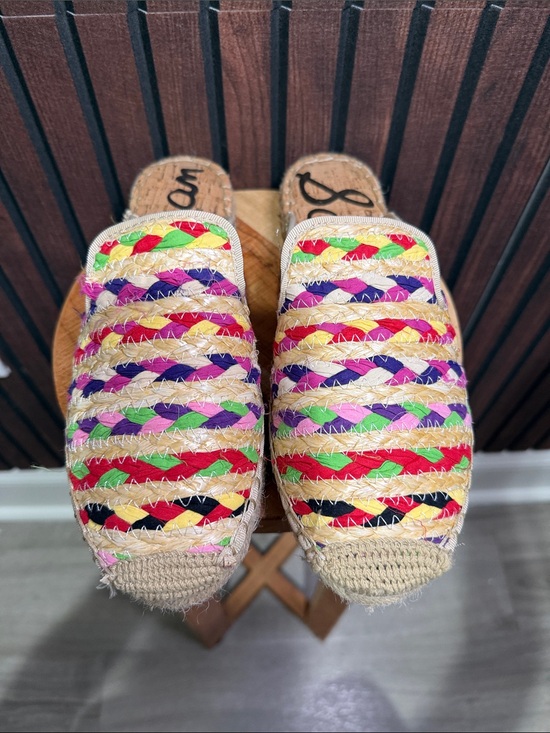 Sam Edelman Shoes - Sam Edelman Kerry Multicolor Woven Espadrille Mules Size 8.5